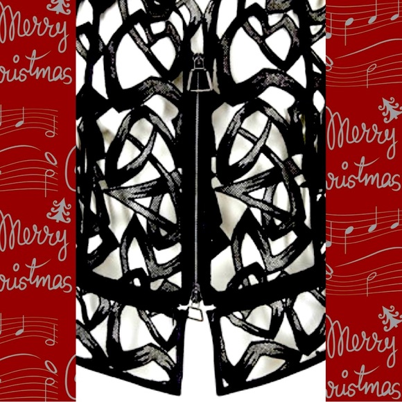 AKRIS - Amy Guipure Lace Black Structured Zip Jacket - Picture 3 of 4